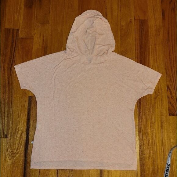 Victoria's Secret Flax Blend Peach/Pink Short Sleeve Hooded T-shirt M - Picture 7 of 10